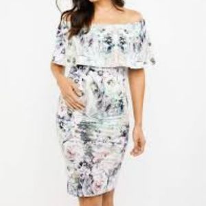 Ripe off shoulder floral maternity dress size s